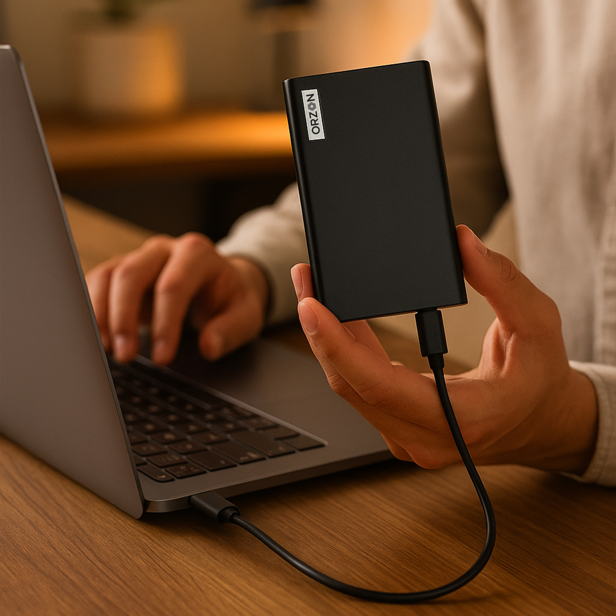 ORZON® Secure Touch 1TB Portable External Hard Drive – USB 3.1 (Up to 10Gbps), Slim, Shock‑Resistant HDD with Type‑C Cable & OTG Adapter thumbnail 2