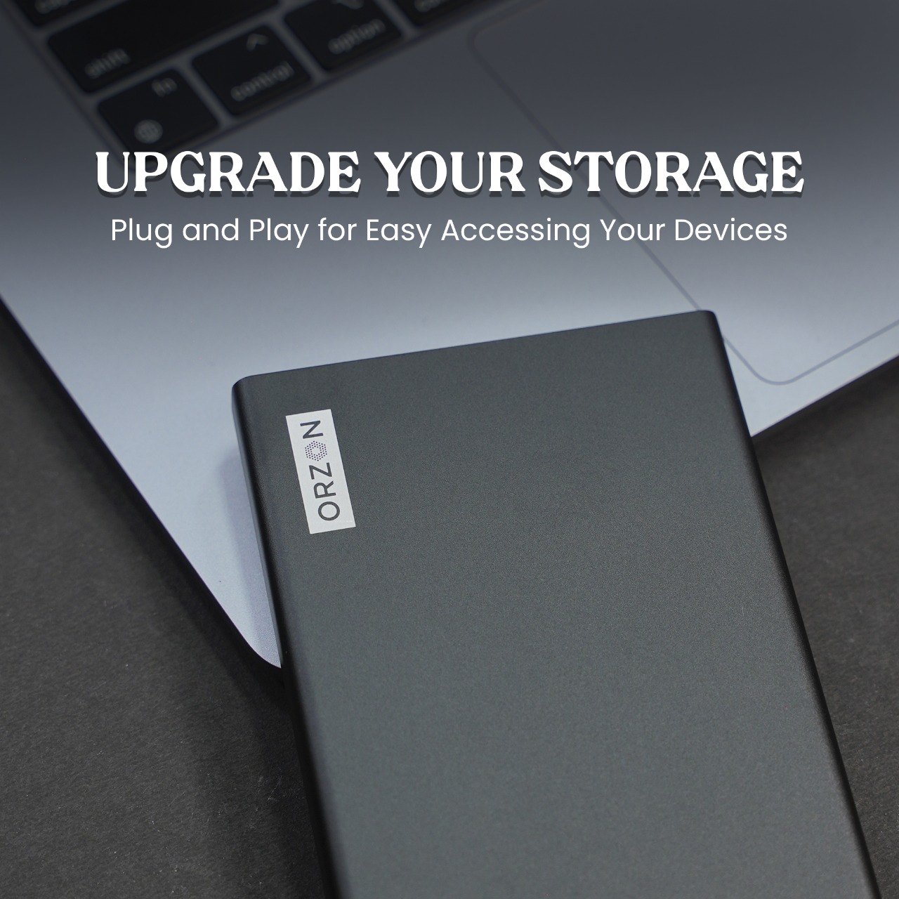 ORZON® Secure Touch 320GB Portable External Hard Drive – USB 3.1 (Up to 10Gbps), Slim, Shock‑Resistant HDD with Type‑C Cable & OTG Adapter thumbnail 2