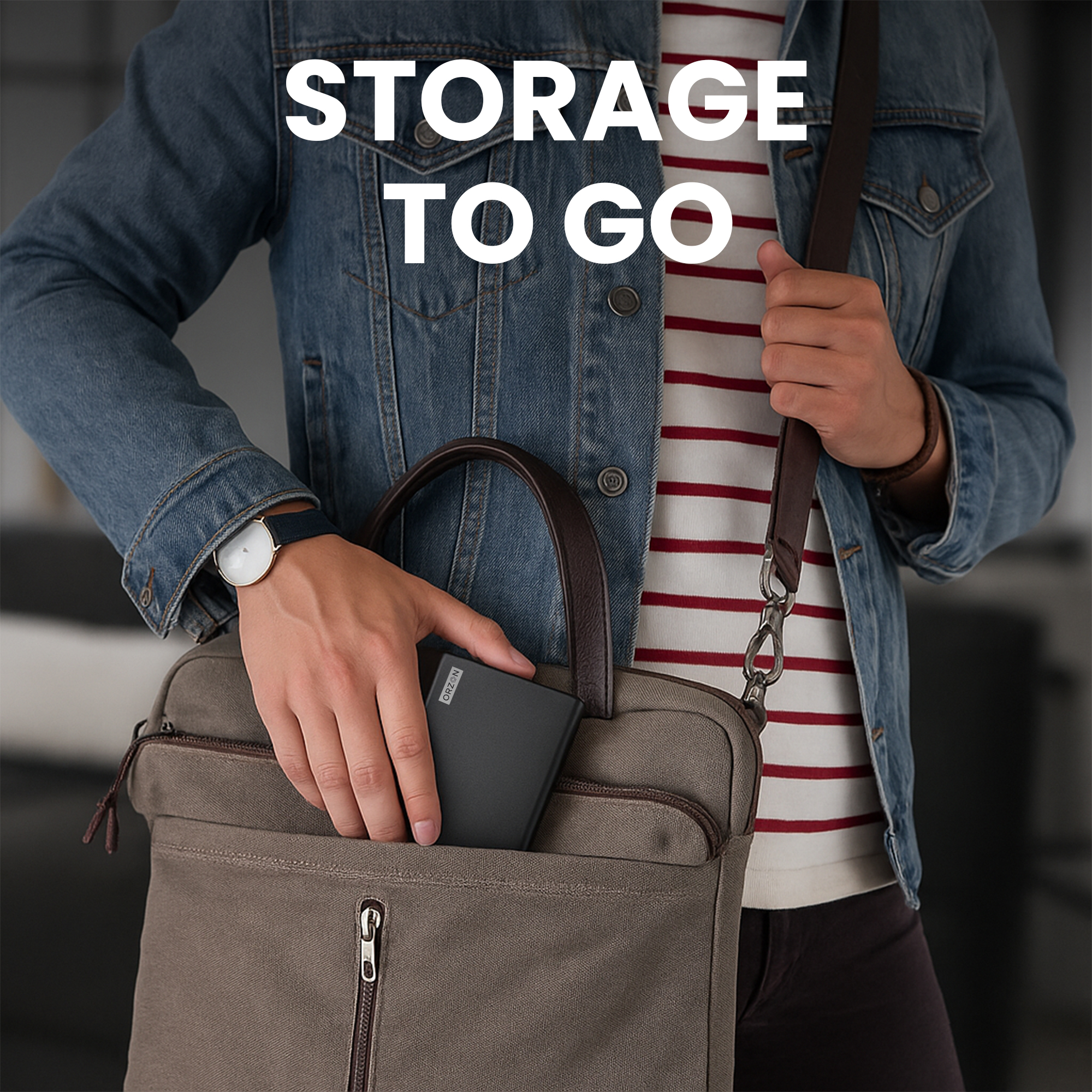 ORZON® Secure Touch 512GB Portable External Hard Drive – USB 3.1 (Up to 10Gbps), Slim, Shock‑Resistant HDD with Type‑C Cable & OTG Adapter thumbnail 3